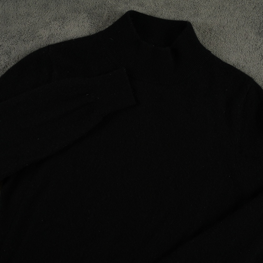 Shephe Sweater Womens 40 (34) Black 100% Cashmere Mock Neck Long Sleeve Pullover